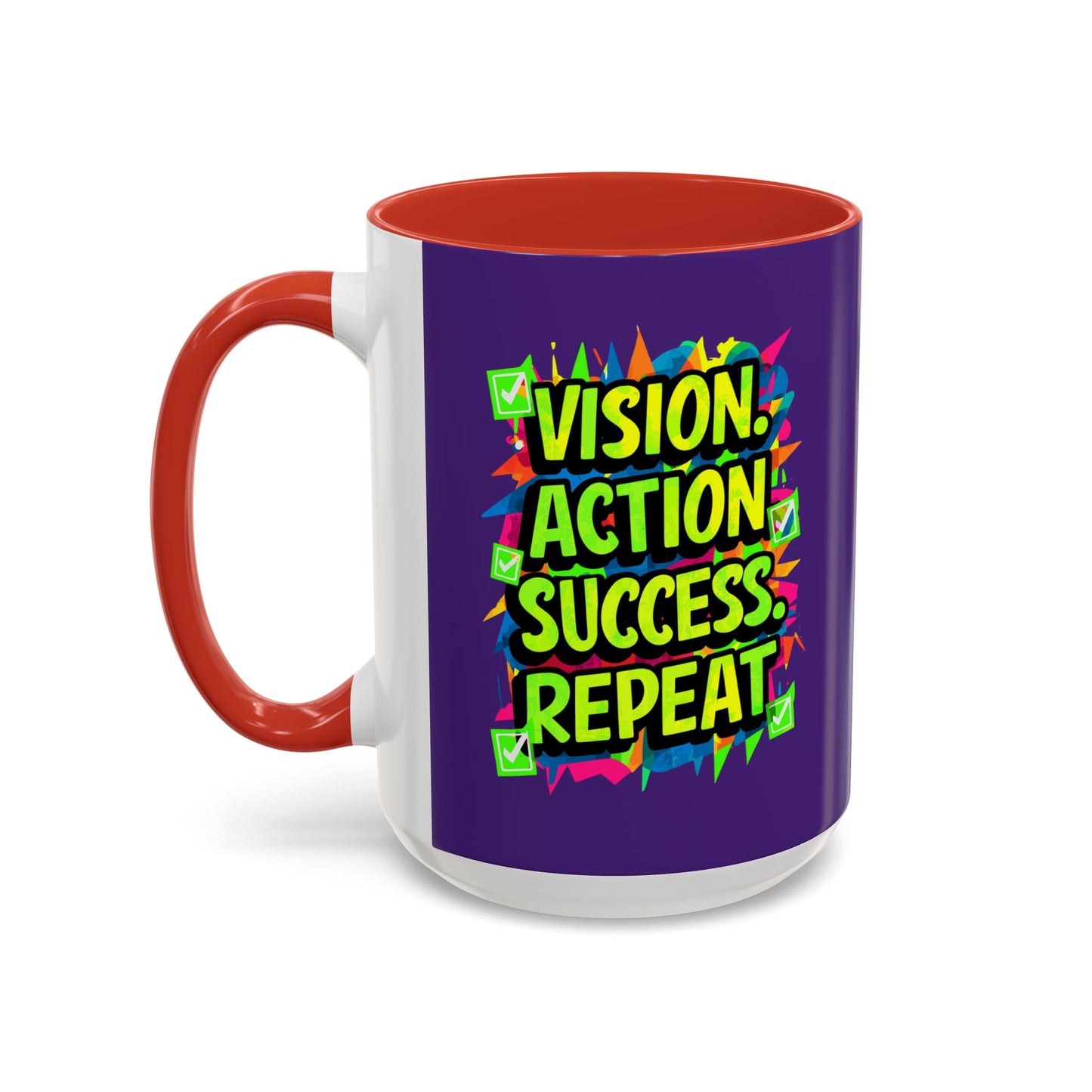 Vision Action Success Repeat Accent Coffee Mug (11, 15oz)