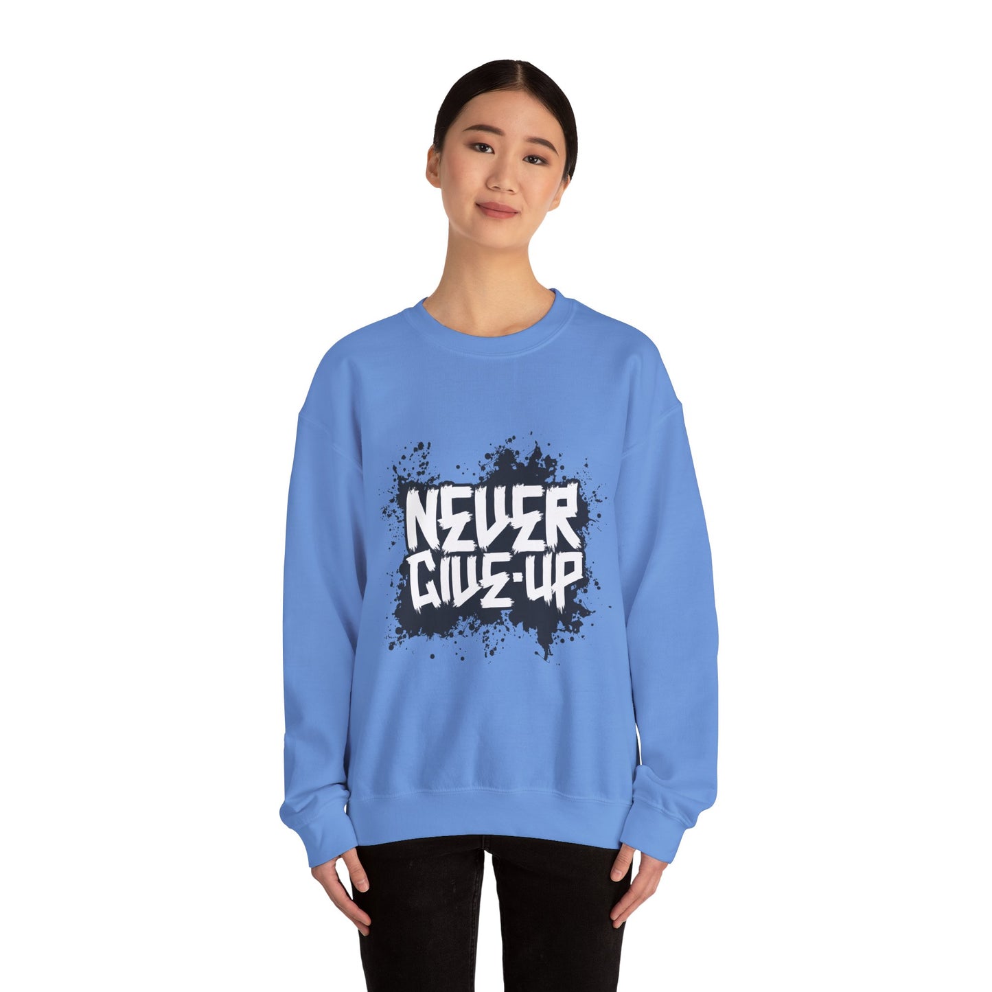 Never Give Up Unisex Heavy Blend™ Crewneck Sweatshirt