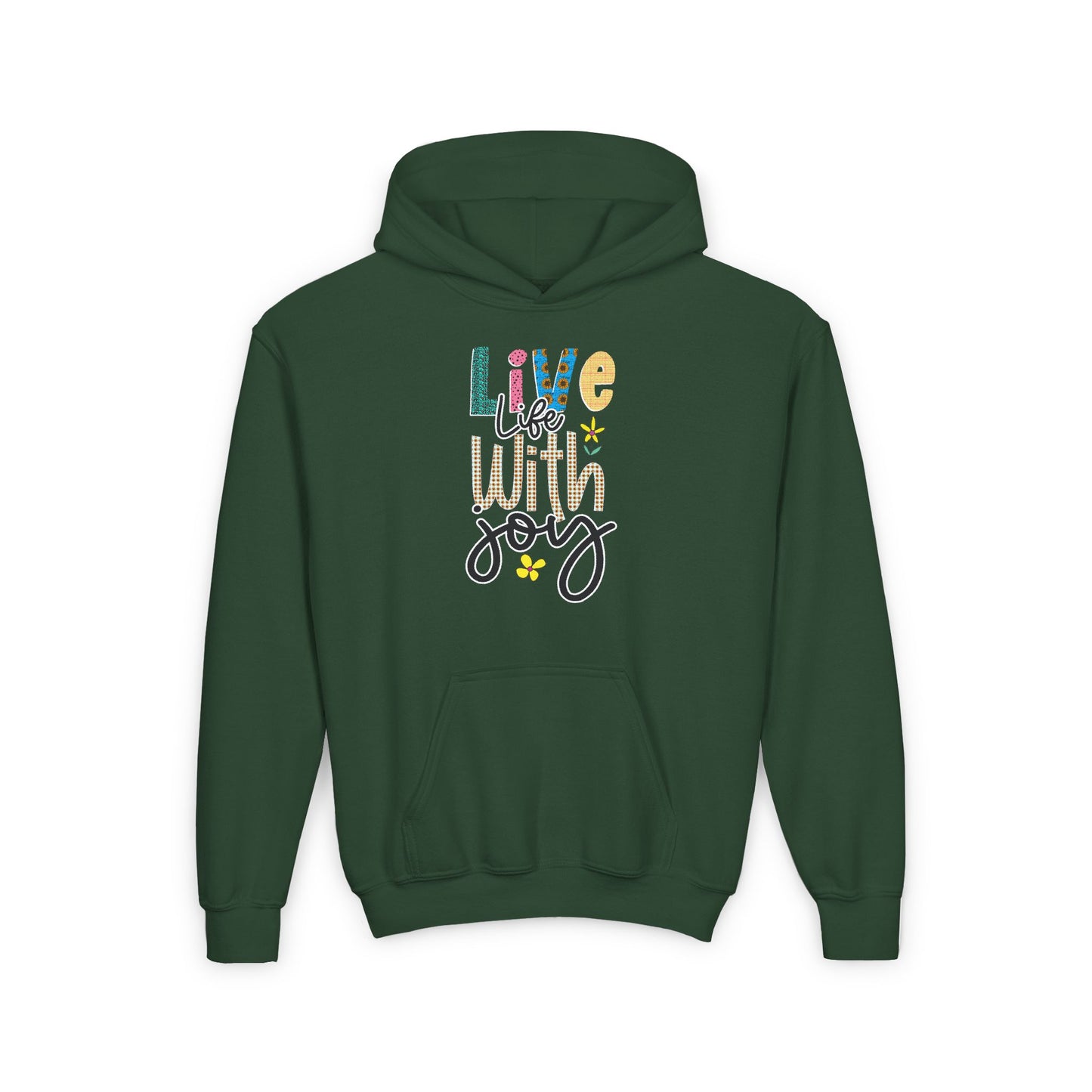 Live Life With Joy Youth Heavy Blend Hooded Sweatshirt