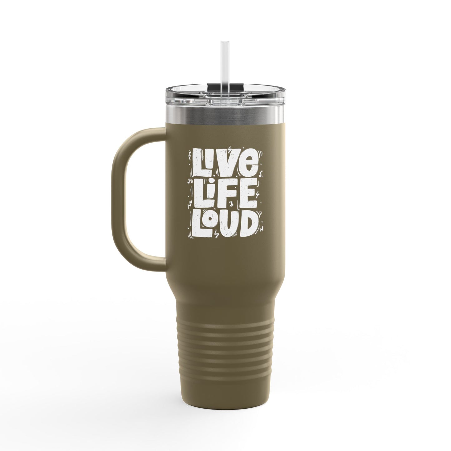 Live Life Loud Insulated Travel Mug, 40oz