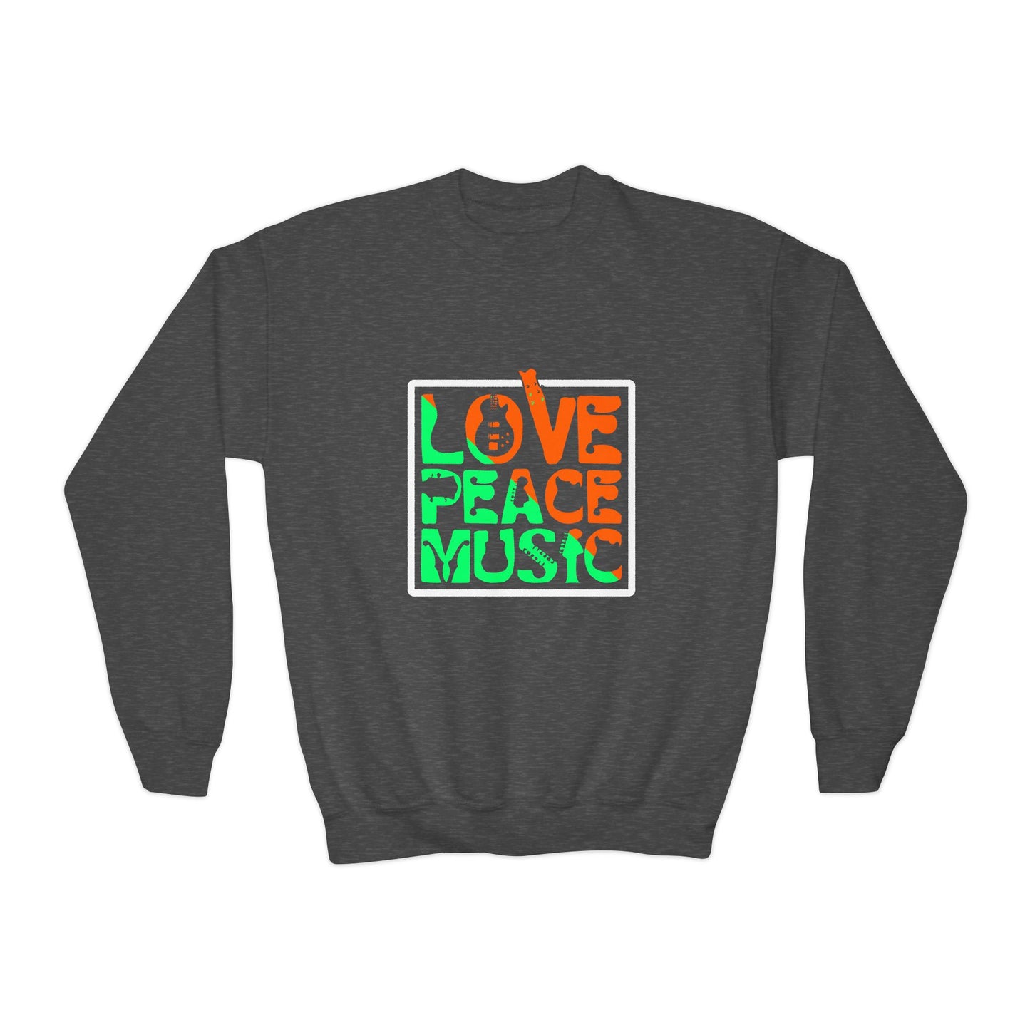 Love Peace Music Youth Crewneck Sweatshirt
