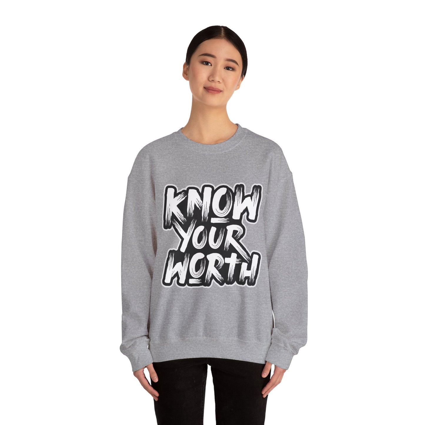 Know Your Worth Unisex Heavy Blend™ Crewneck Sweatshirt