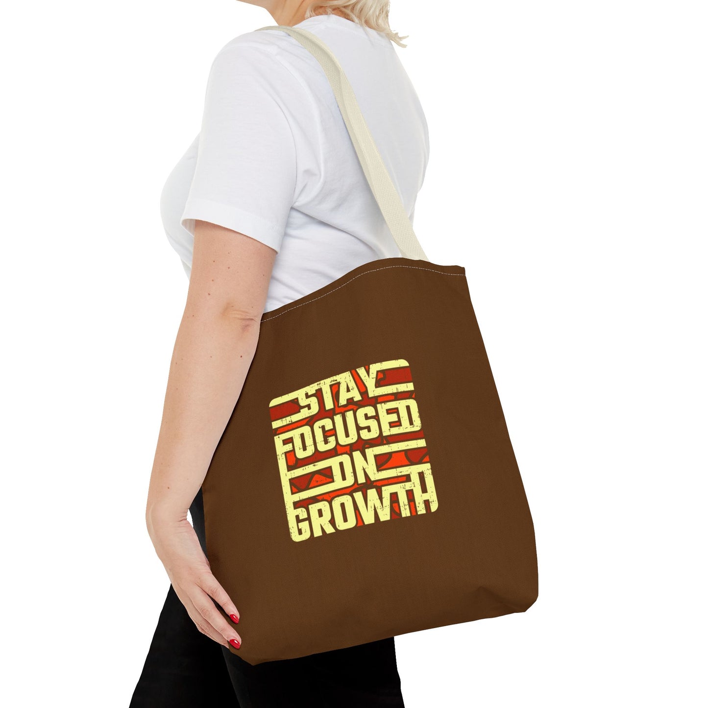 Stay Focused On Growth Tote Bag (AOP)