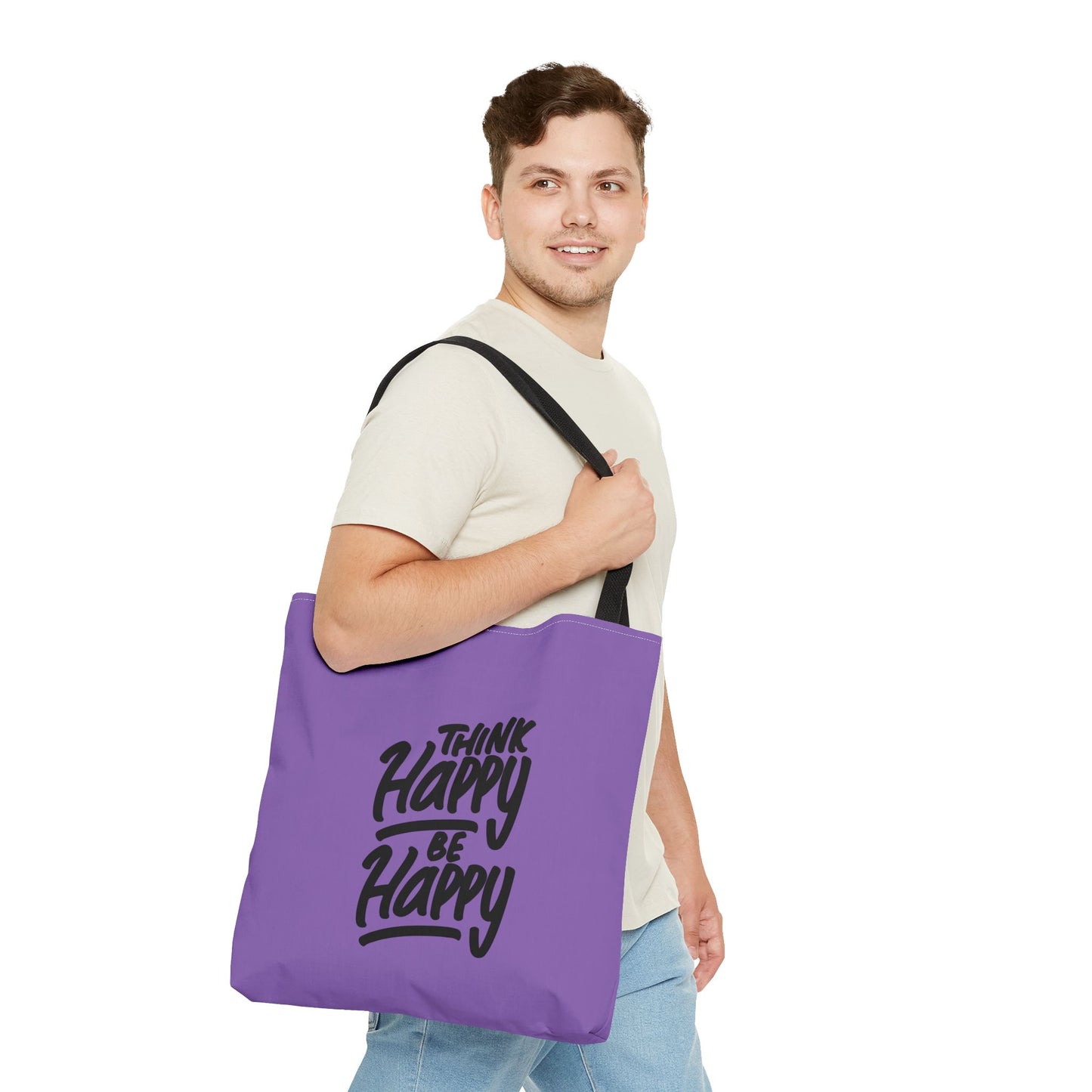Think Happy Be Happy Tote Bag (AOP)
