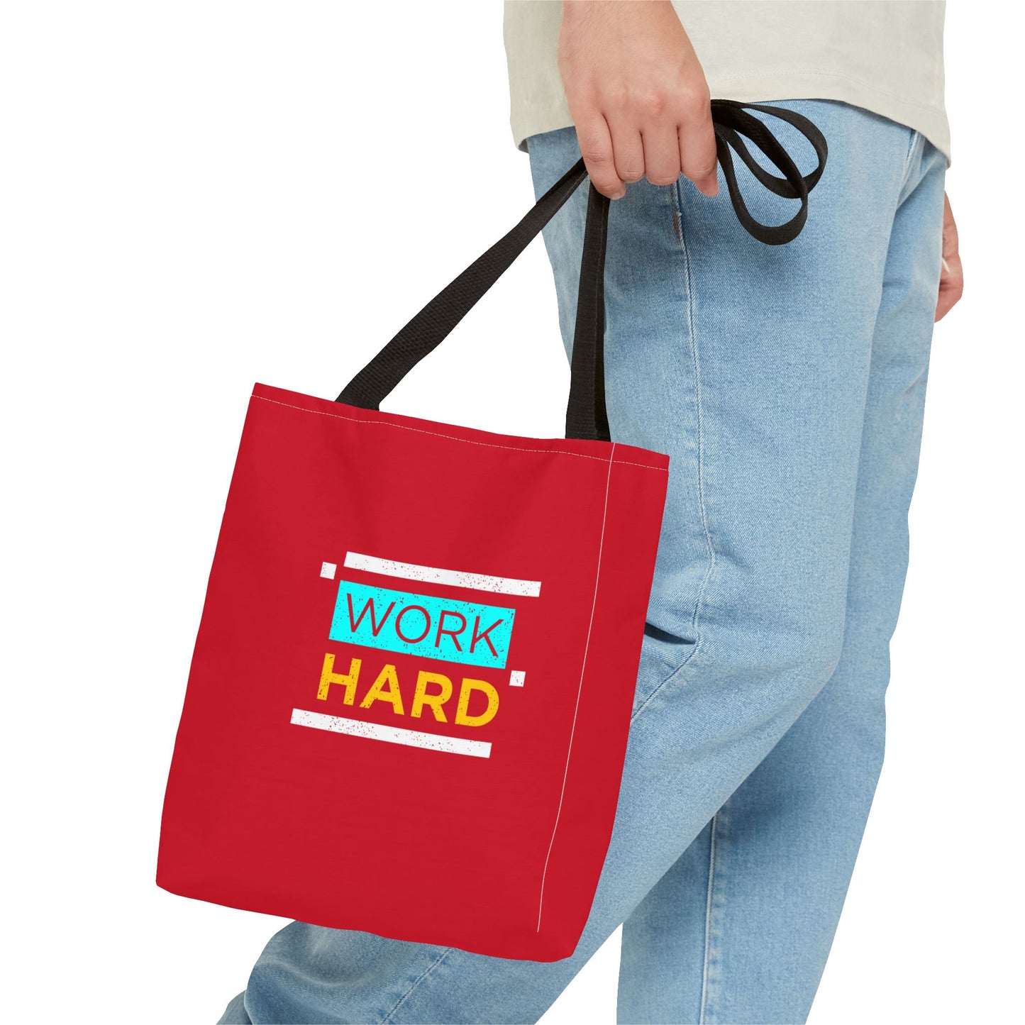 Work Hard Tote Bag (AOP)
