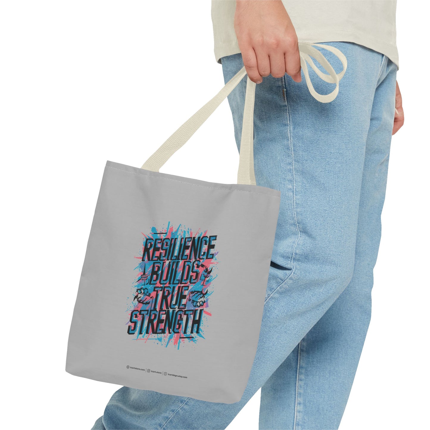 Resilience Builds True Strength Tote Bag (AOP)