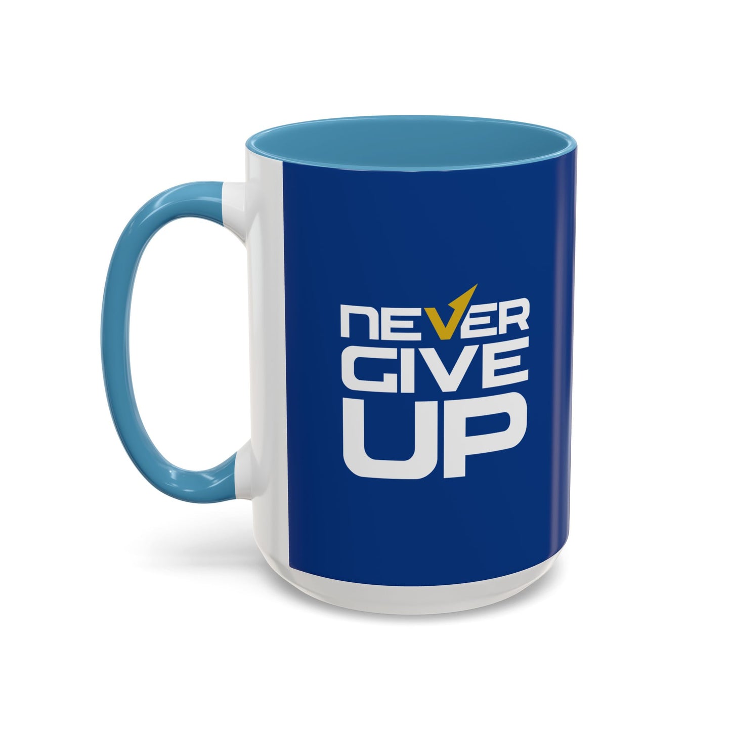 Never Give Up Accent Coffee Mug (11, 15oz)