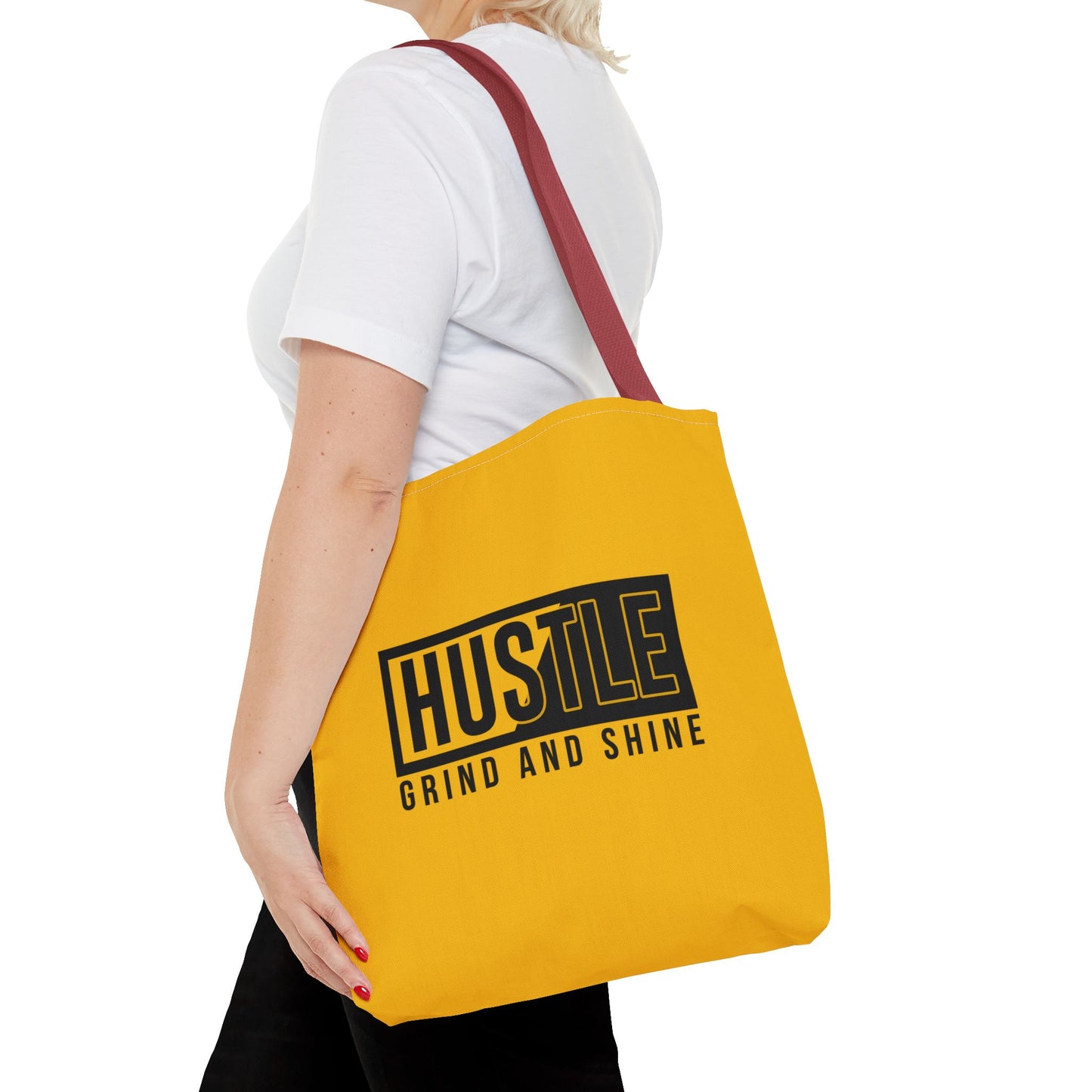 Hustle Grind And Shine Tote Bag (AOP)