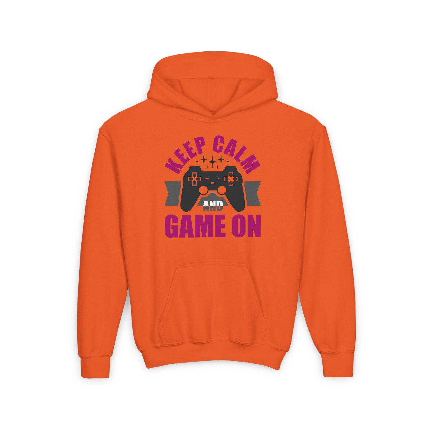 Keep Calm And Game On  Youth Heavy Blend Hooded Sweatshirt