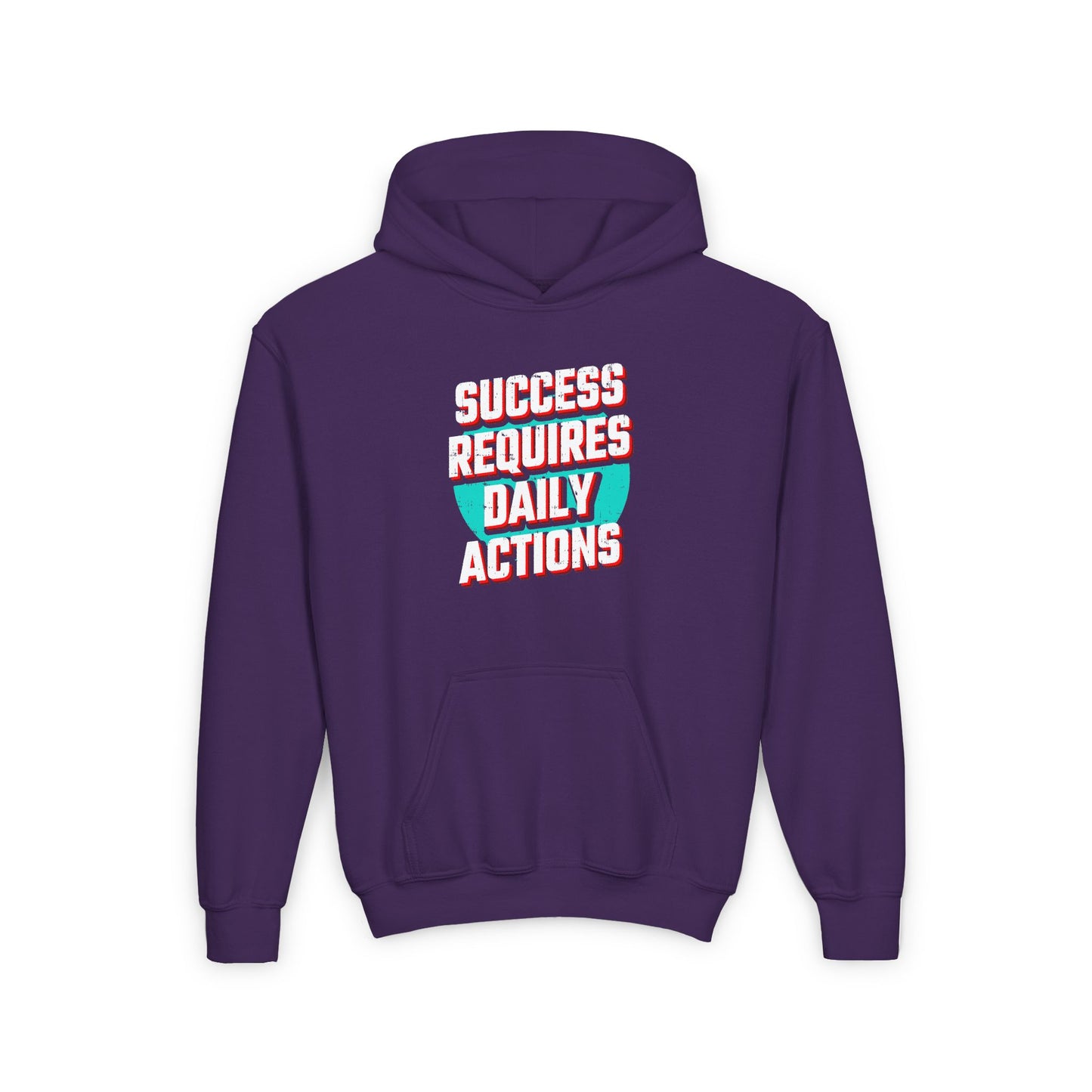 Success Requires Daily Actions Youth Heavy Blend Hooded Sweatshirt