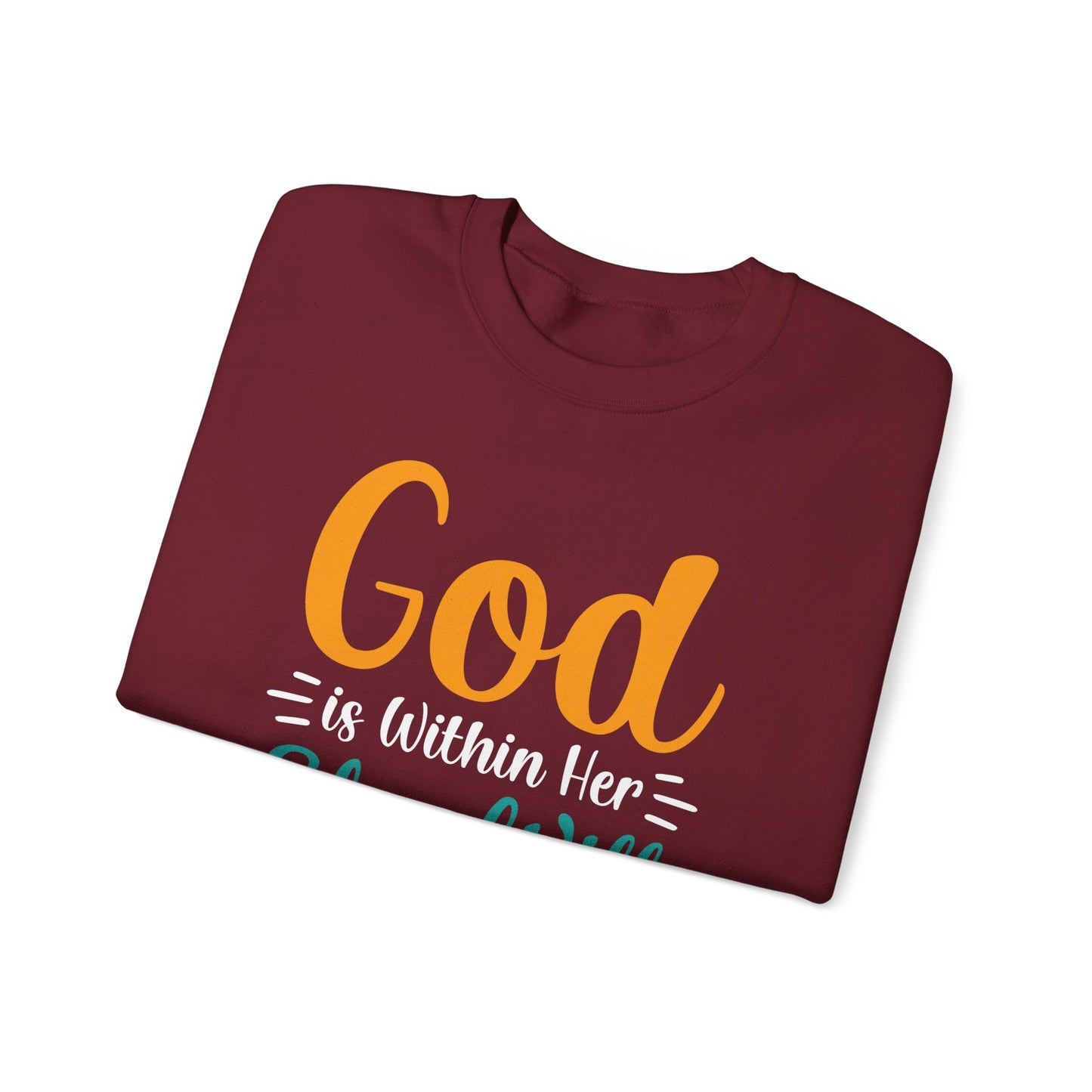 God Is Within Her She Will Not Fall Unisex Heavy Blend™ Crewneck Sweatshirt