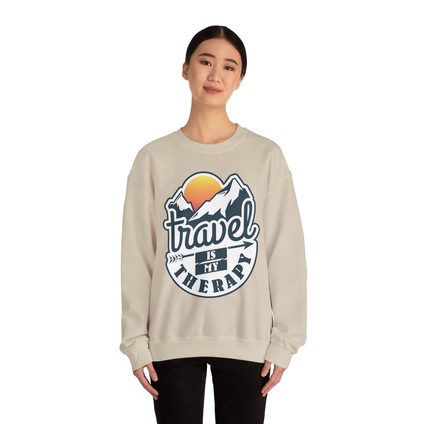 Travel Is My Therapy Unisex Heavy Blend™ Crewneck Sweatshirt