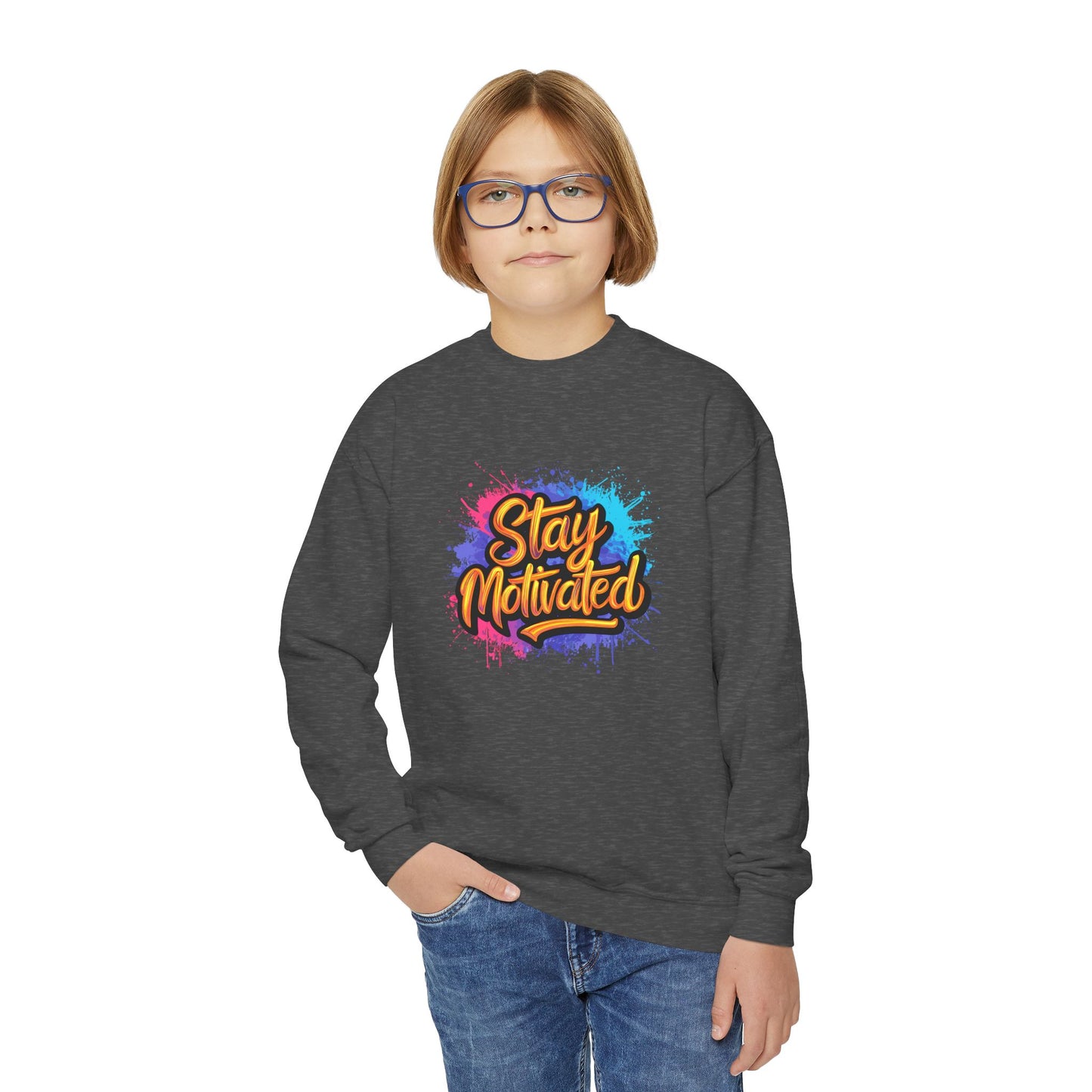 Stay Motivated Youth Crewneck Sweatshirt