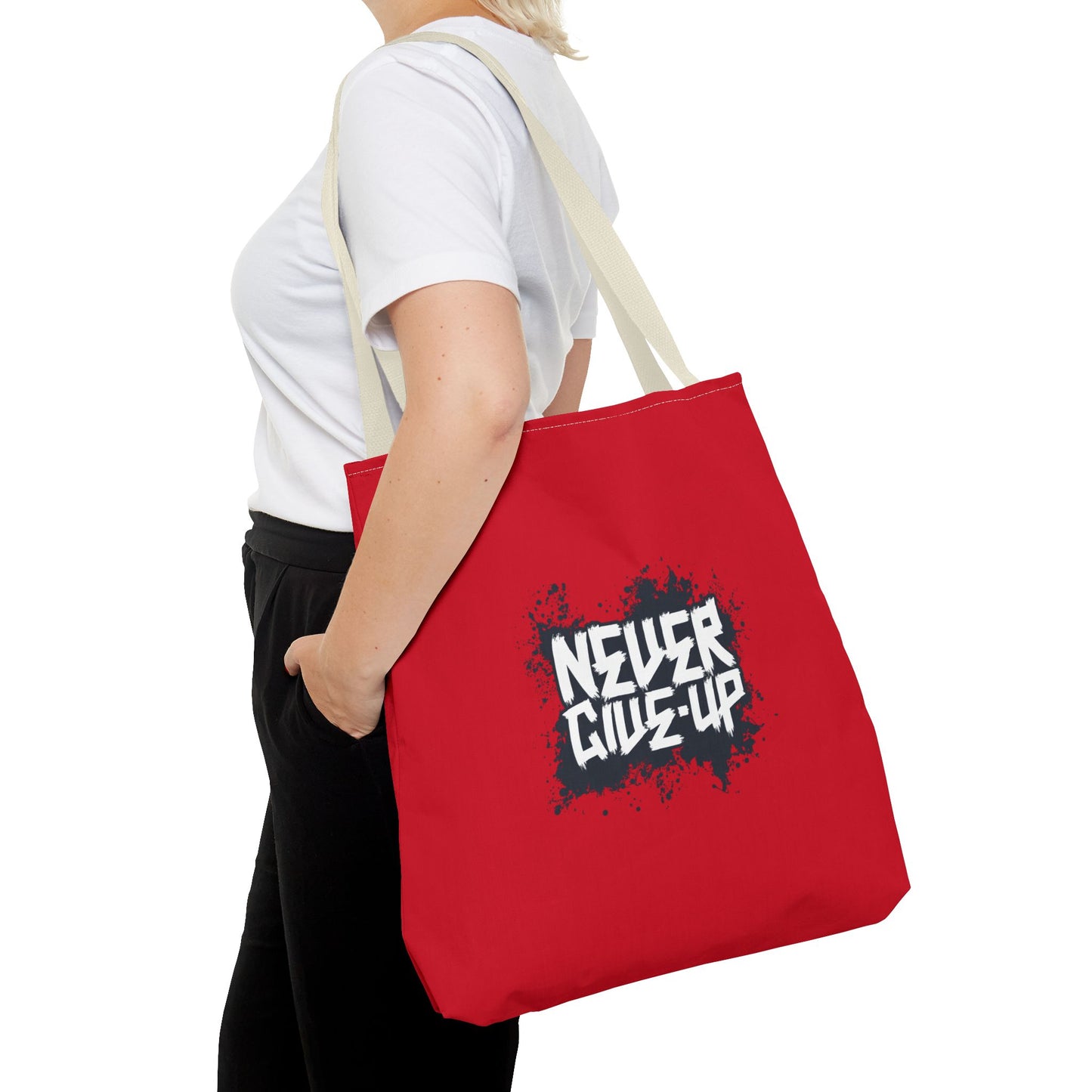 Never Give Up Tote Bag (AOP)