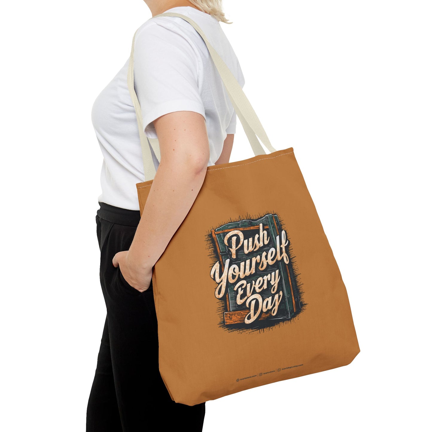Push Yourself Every Day Tote Bag (AOP)
