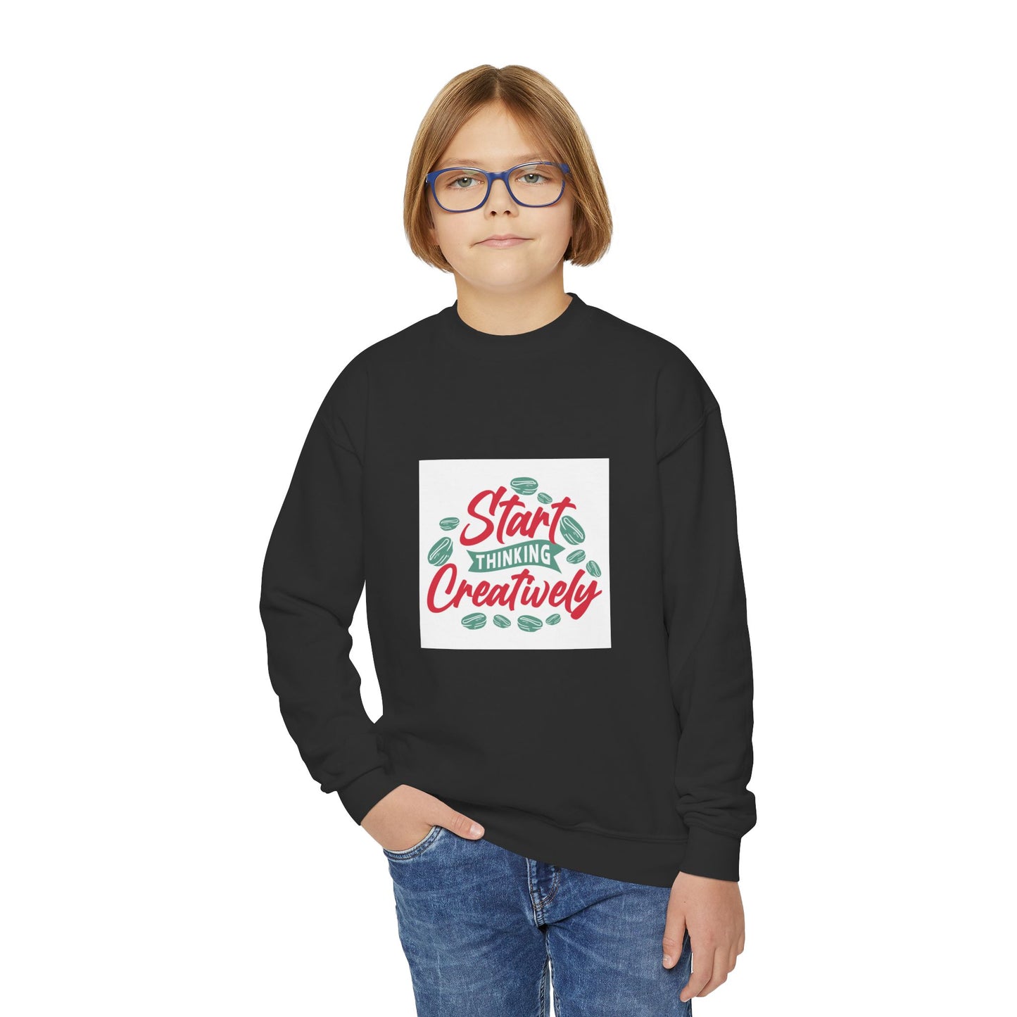 Start Thinking Creatively Youth Crewneck Sweatshirt