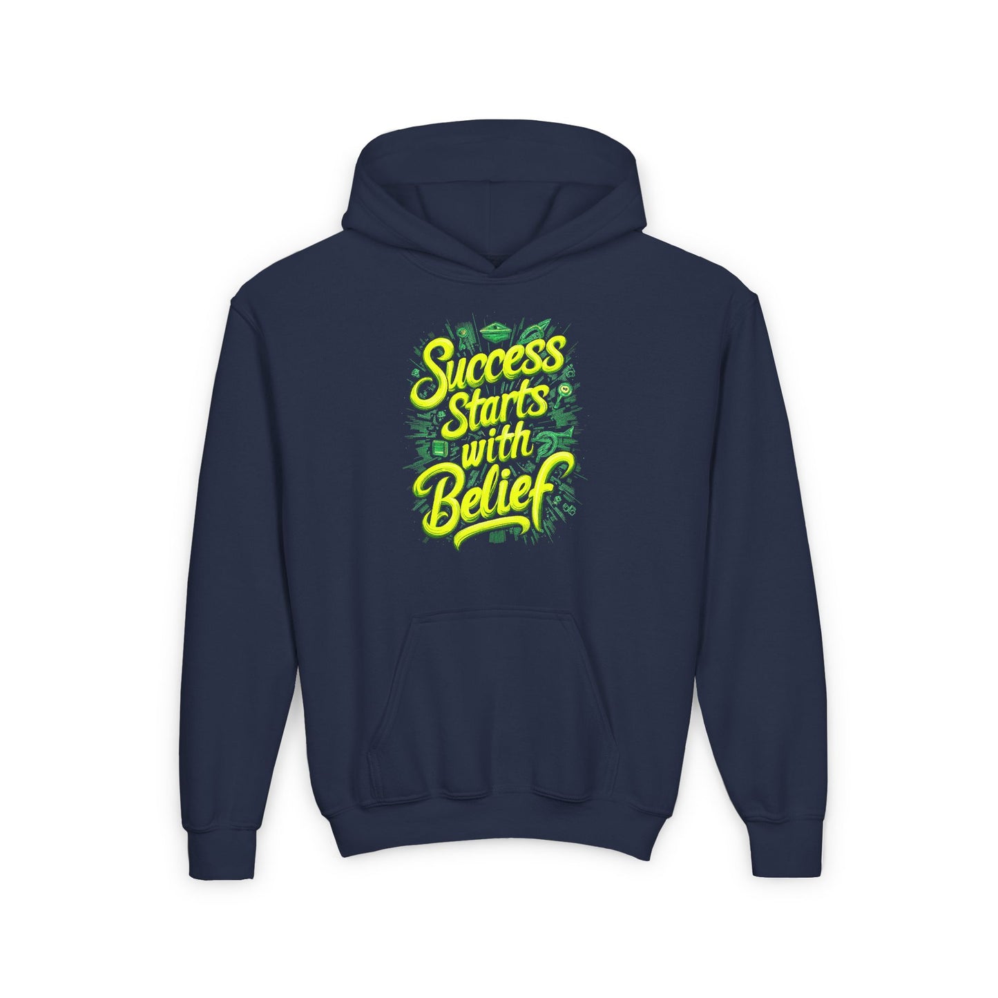Success Starts With Belief Youth Heavy Blend Hooded Sweatshirt