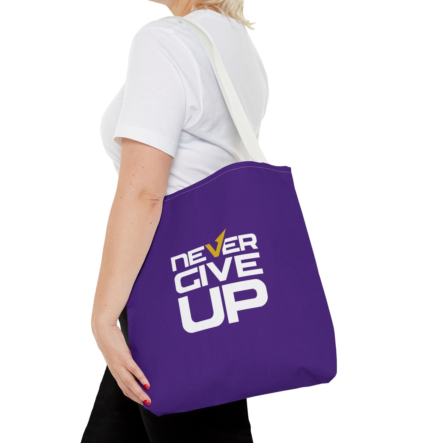 Never Give Up Tote Bag (AOP)