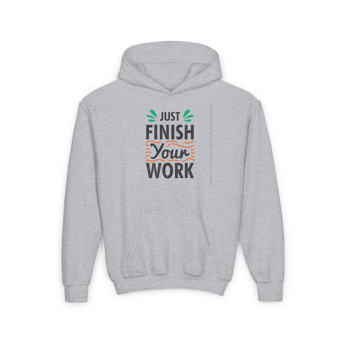 Just Finish Your Work Youth Heavy Blend Hooded Sweatshirt