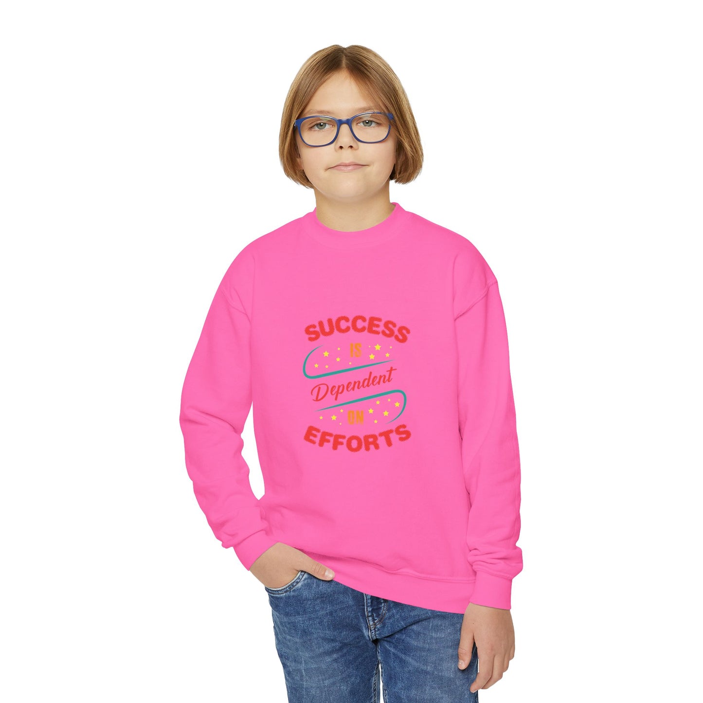 Success Is Dependent On Efforts Youth Crewneck Sweatshirt