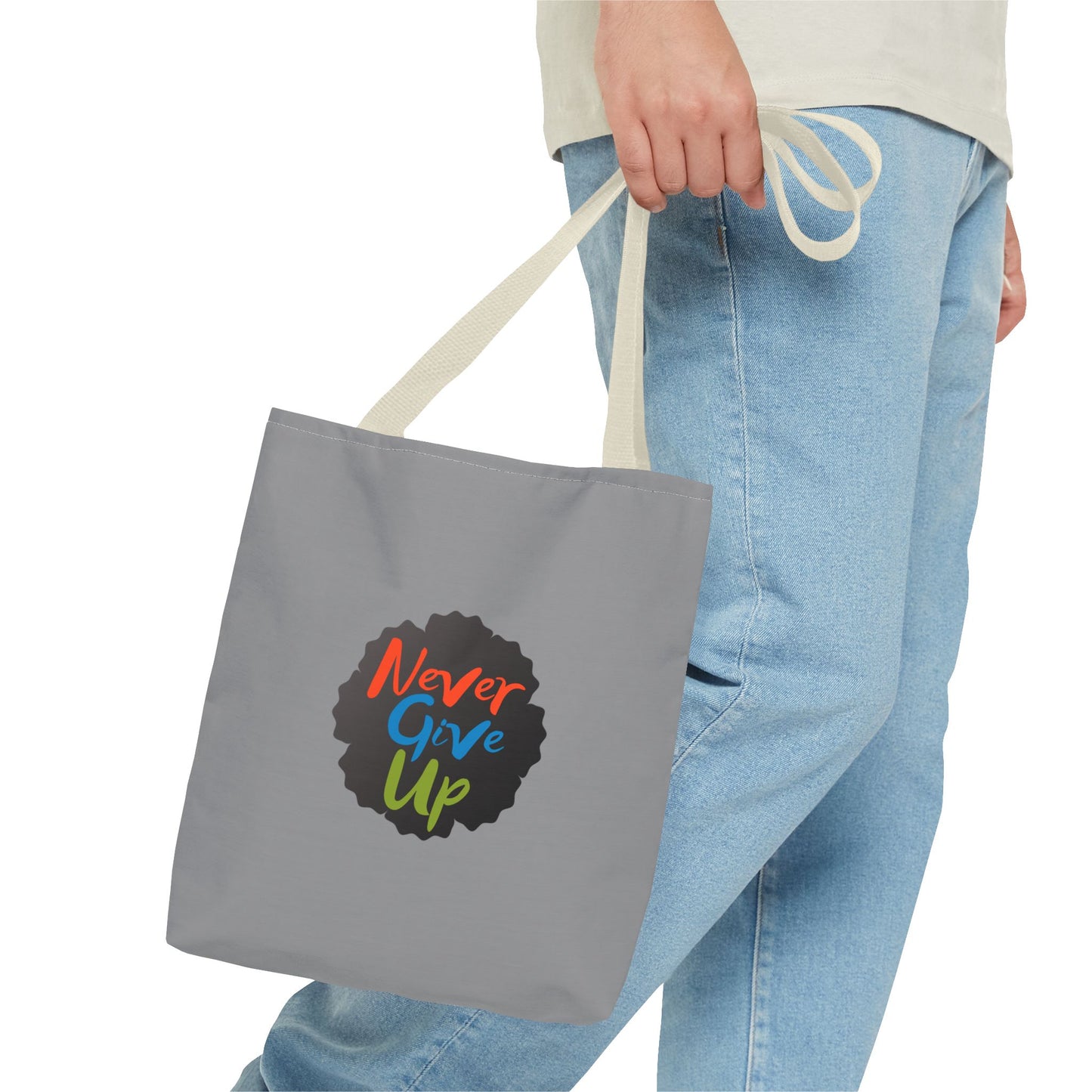Never Give Up Tote Bag (AOP)