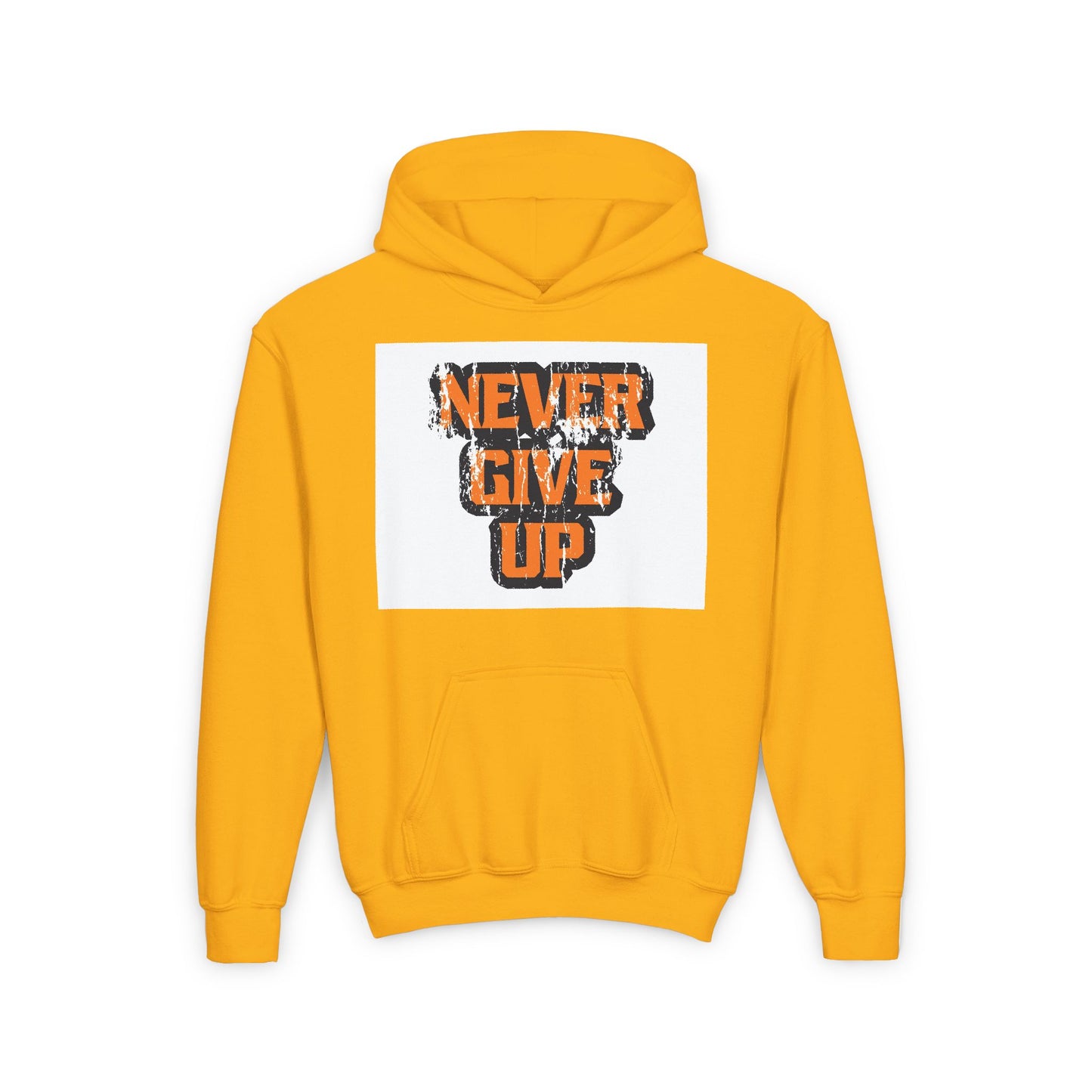Never Give Up Youth Heavy Blend Hooded Sweatshirt