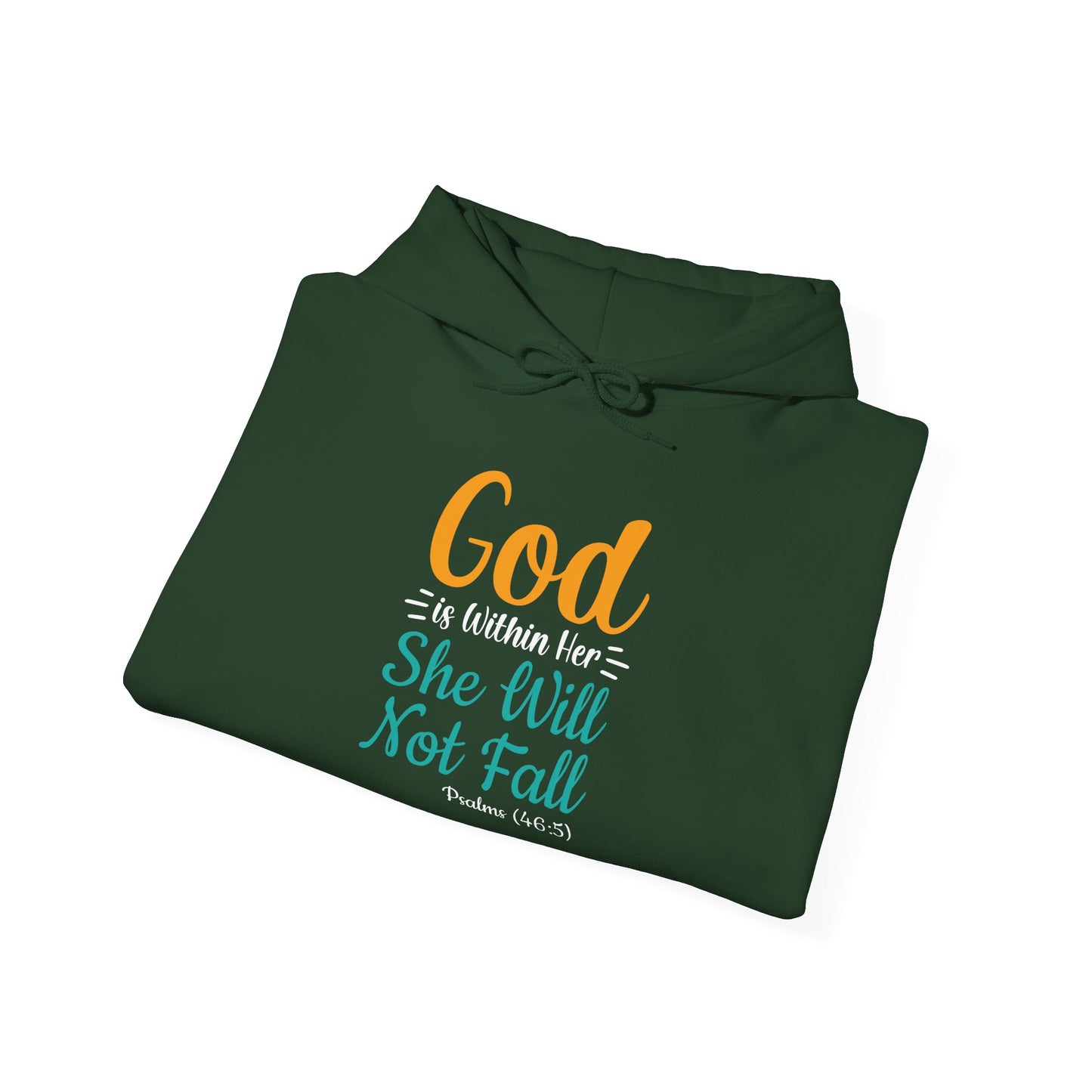 Good Is Within Her She Will Not Fall Unisex Heavy Blend™ Hooded Sweatshirt