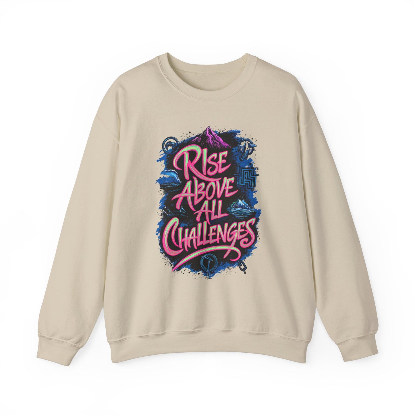 Rise Above All Challenges Unisex Heavy Blend™ Crewneck Sweatshirt