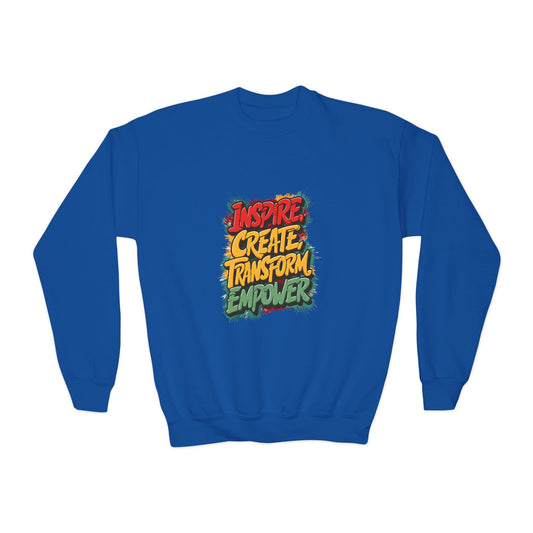 Inspire Create Transform Empower Youth Crewneck Sweatshirt