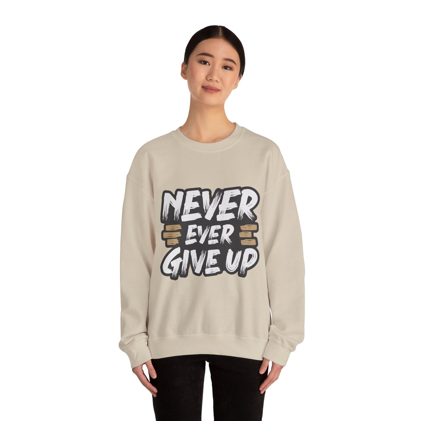 Never Give Up Unisex Heavy Blend™ Crewneck Sweatshirt