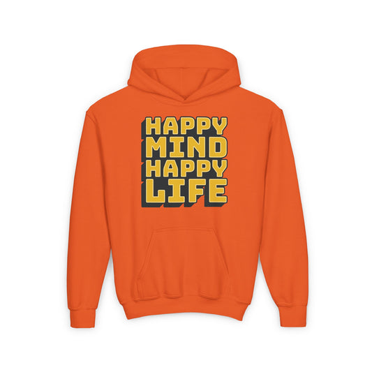 Happy Mind Happy Life Youth Heavy Blend Hooded Sweatshirt