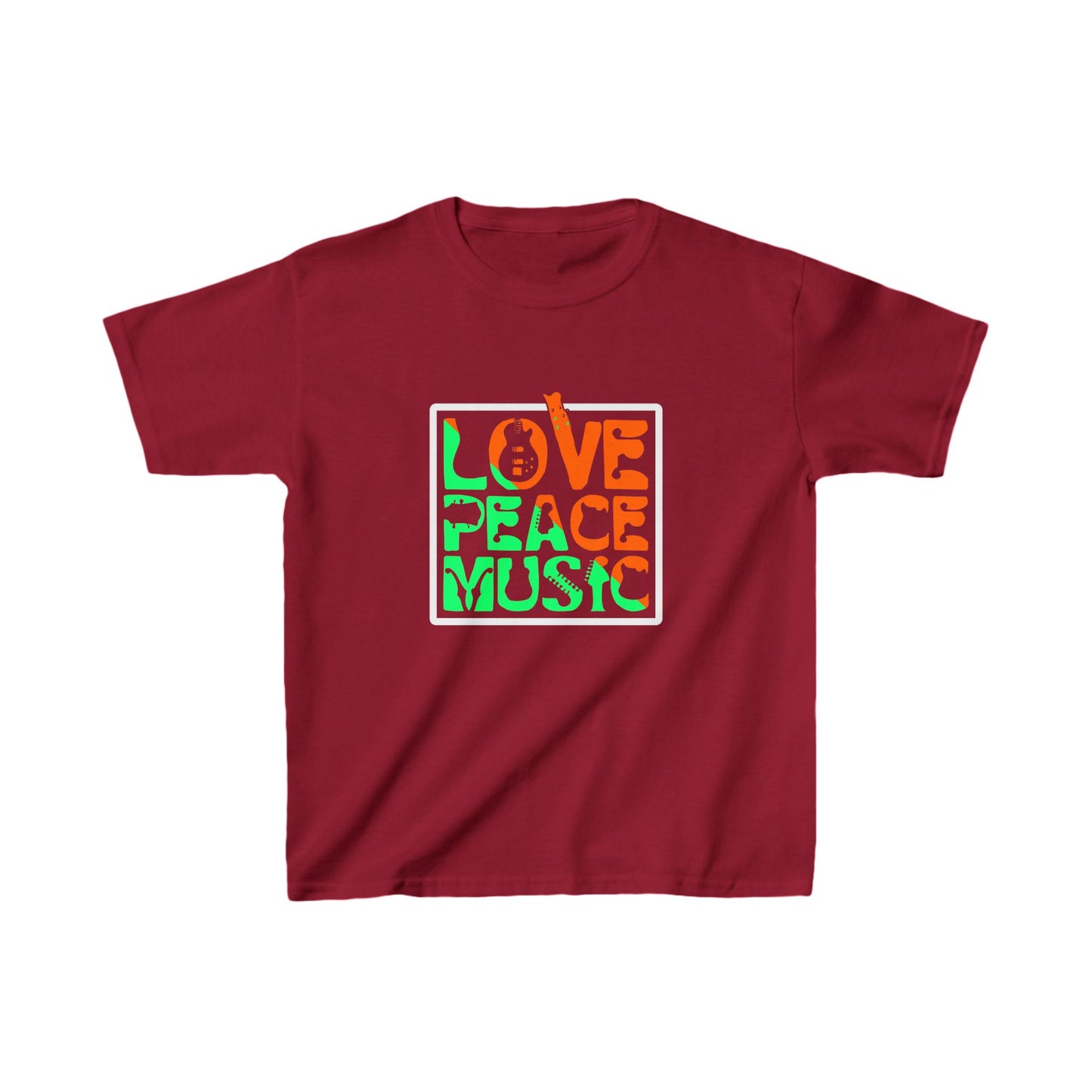 Love Peace Music Kids Heavy Cotton™ Tee