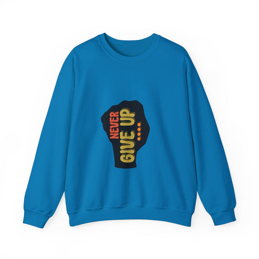 Never Give Up Unisex Heavy Blend™ Crewneck Sweatshirt
