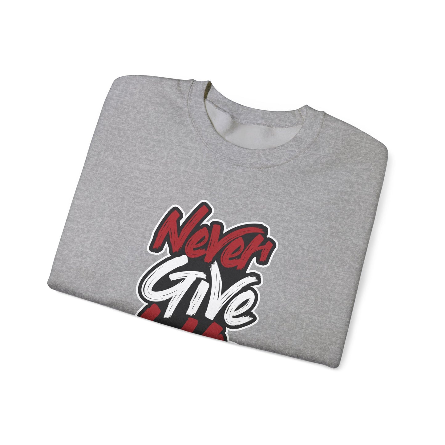 Never Give Up Unisex Heavy Blend™ Crewneck Sweatshirt