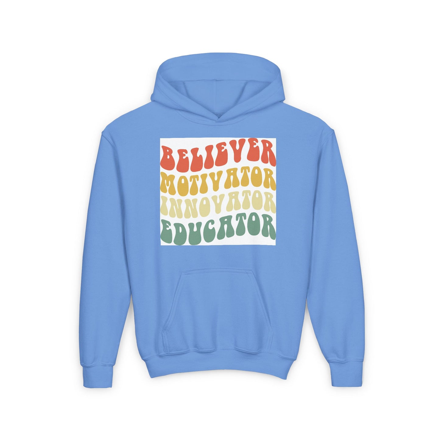Believer Motivator Innovator Educator Youth Heavy Blend Hooded Sweatshirt
