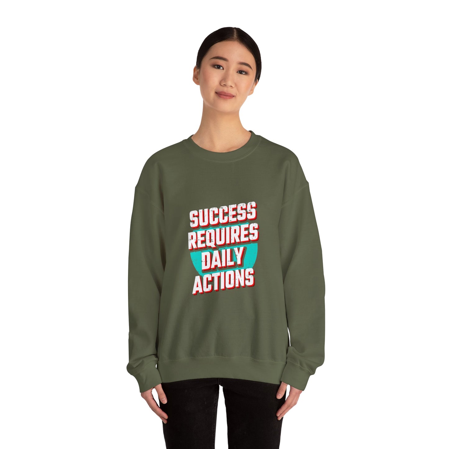 Success Requires Daily Actions Unisex Heavy Blend™ Crewneck Sweatshirt