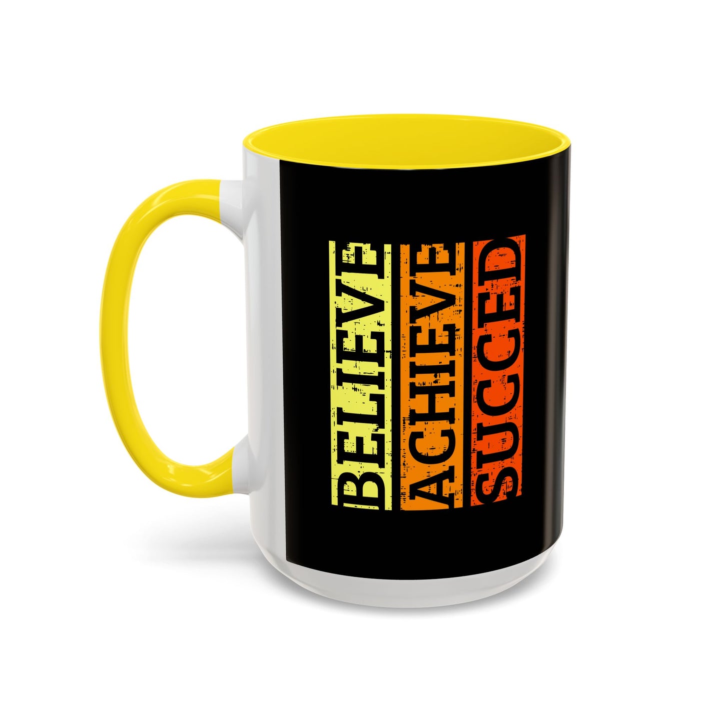 Belive Achieve Succed Accent Coffee Mug (11, 15oz)