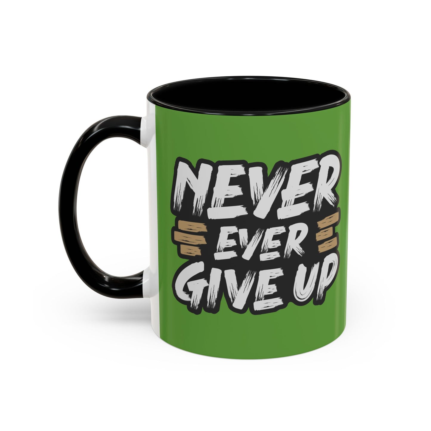 Never Give Up Accent Coffee Mug (11, 15oz)