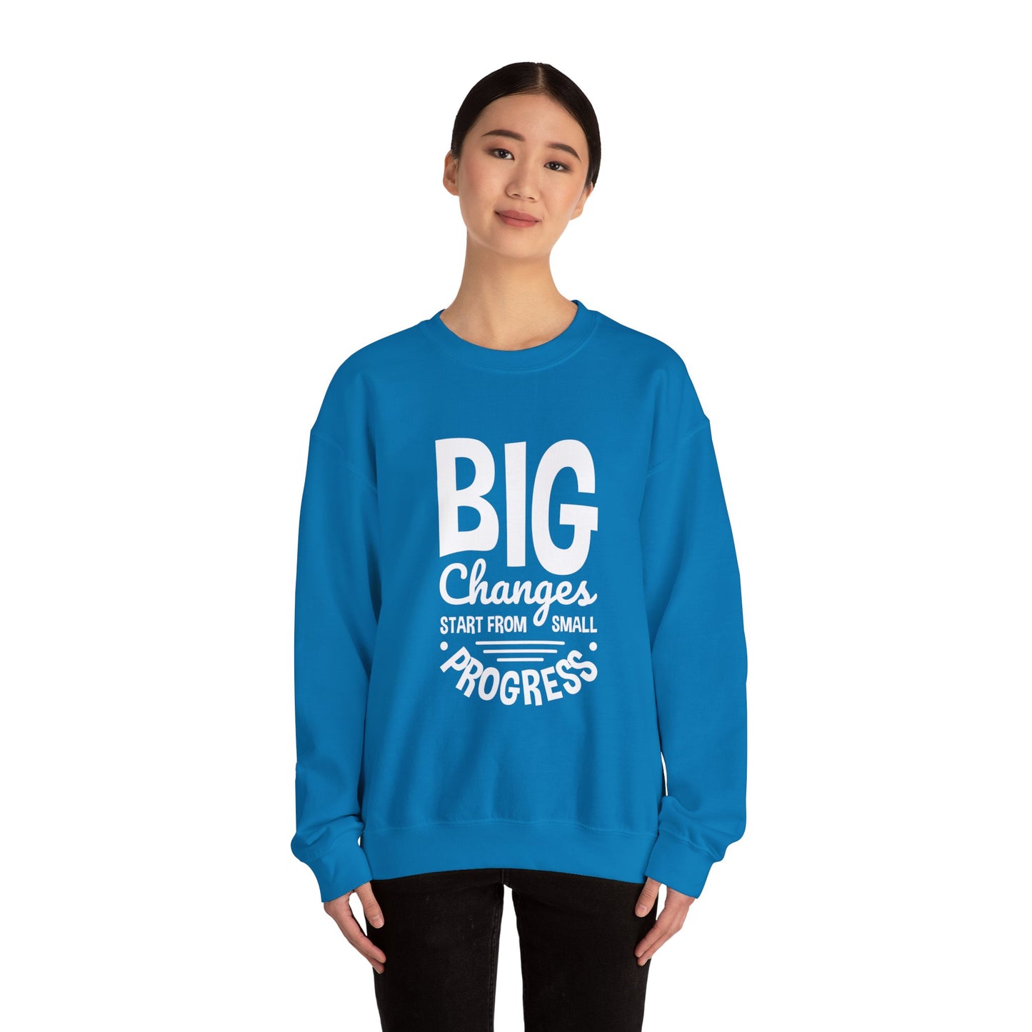 Big Changes Start From Small Progress Unisex Heavy Blend™ Crewneck Sweatshirt