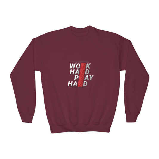Work Hard Pray Hard Youth Crewneck Sweatshirt