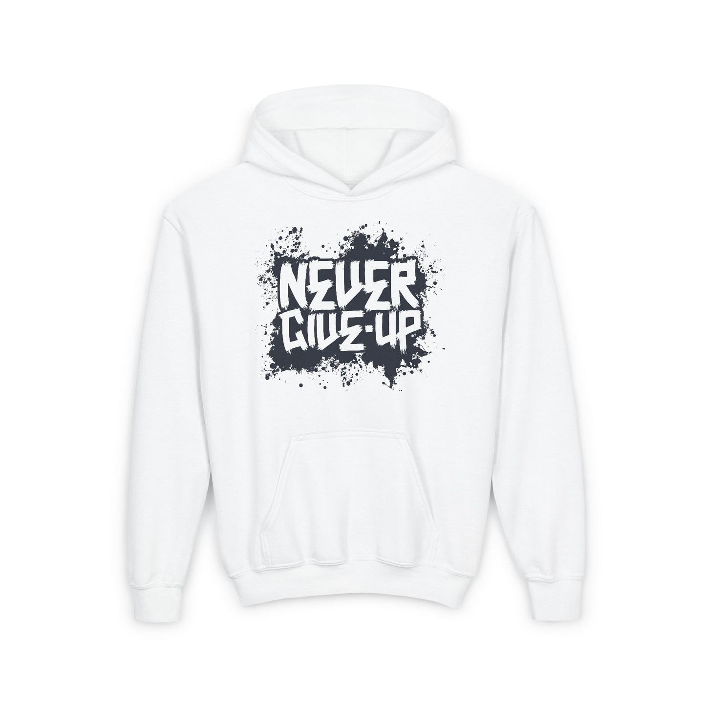Never Give Up Youth Heavy Blend Hooded Sweatshirt