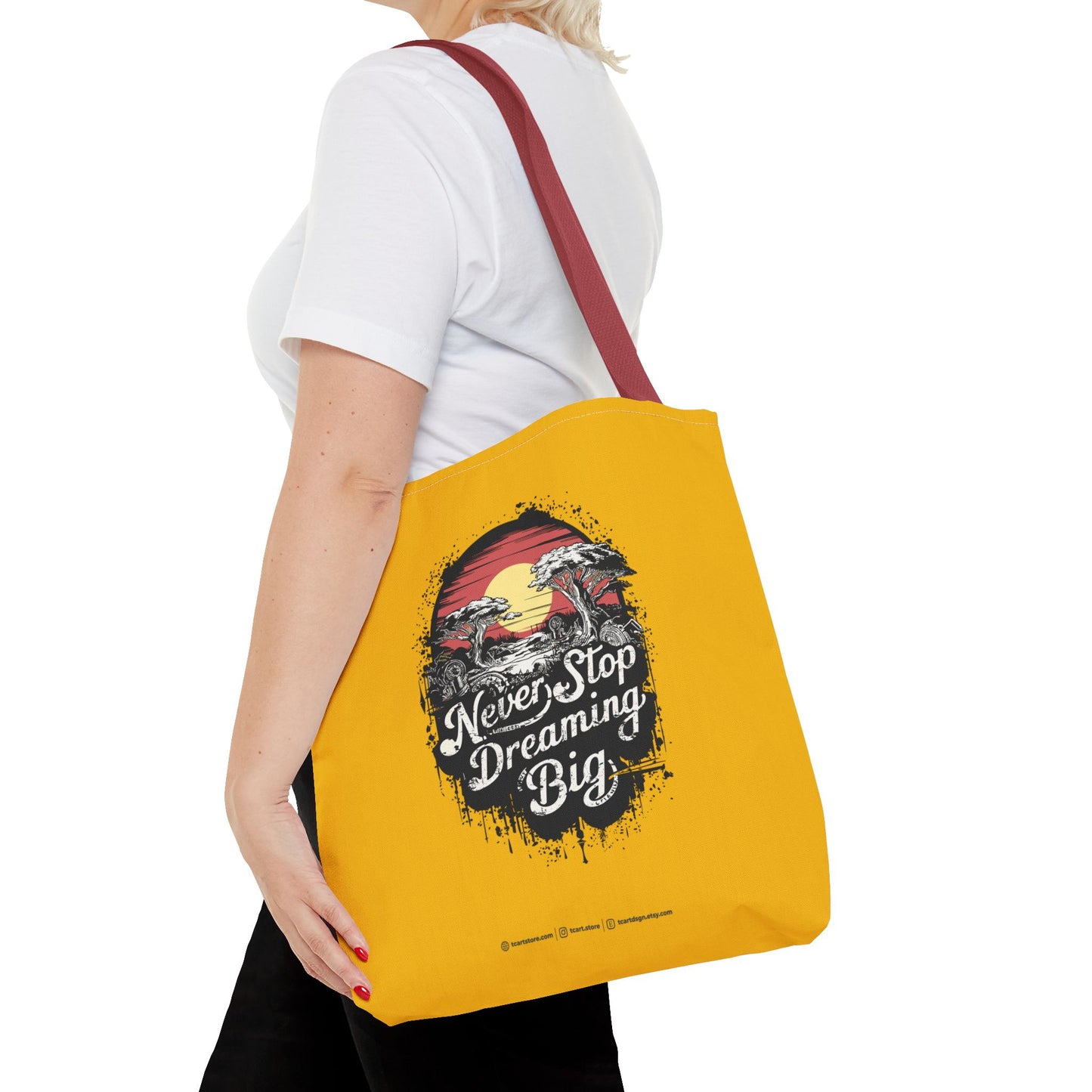 Never Stop Dreaming Big Tote Bag (AOP)