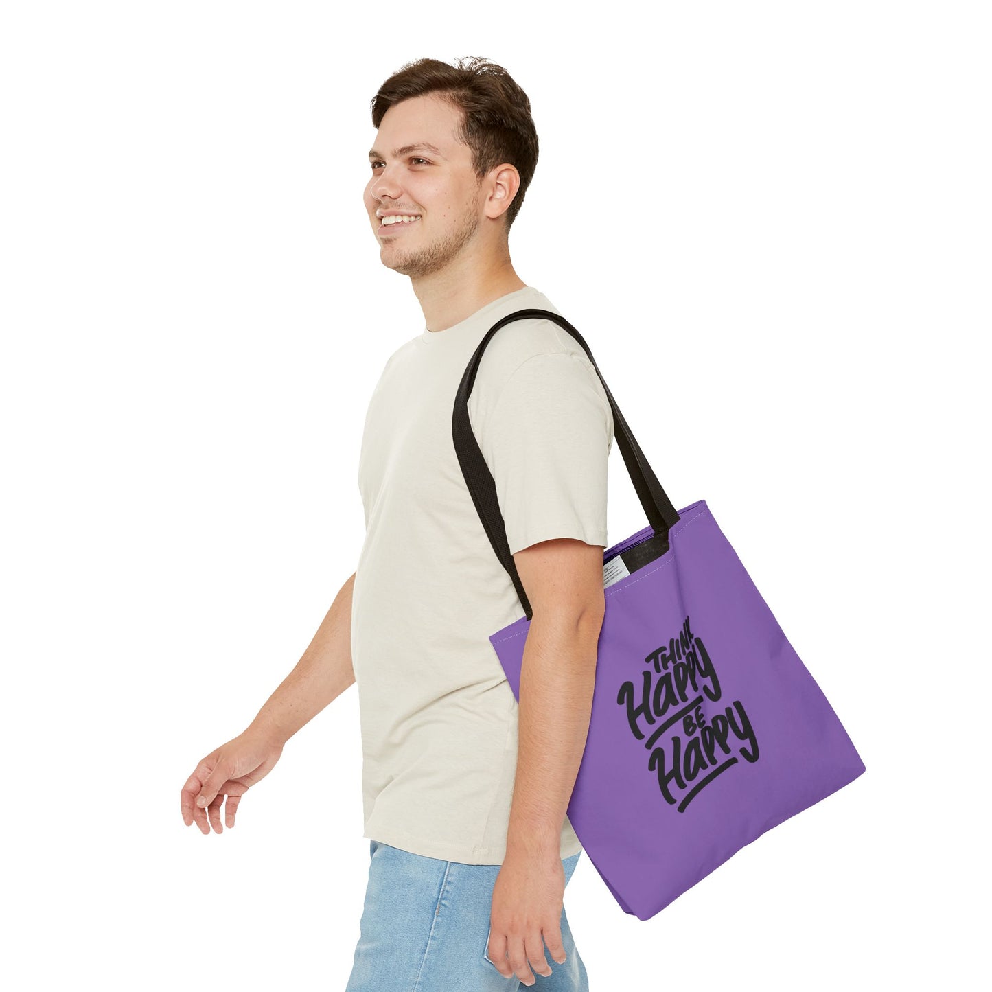 Think Happy Be Happy Tote Bag (AOP)