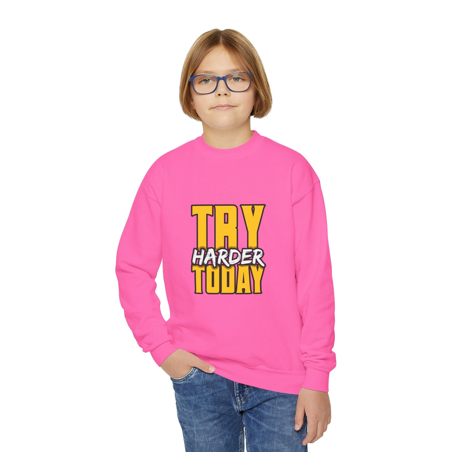 Try Harder Today Youth Crewneck Sweatshirt