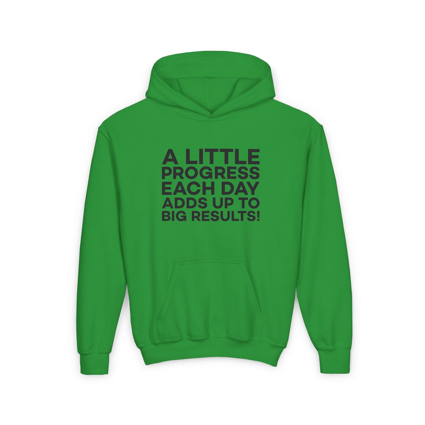 A Little Progress Each Day Adds Up To Big Results! Youth Heavy Blend Hooded Sweatshirt