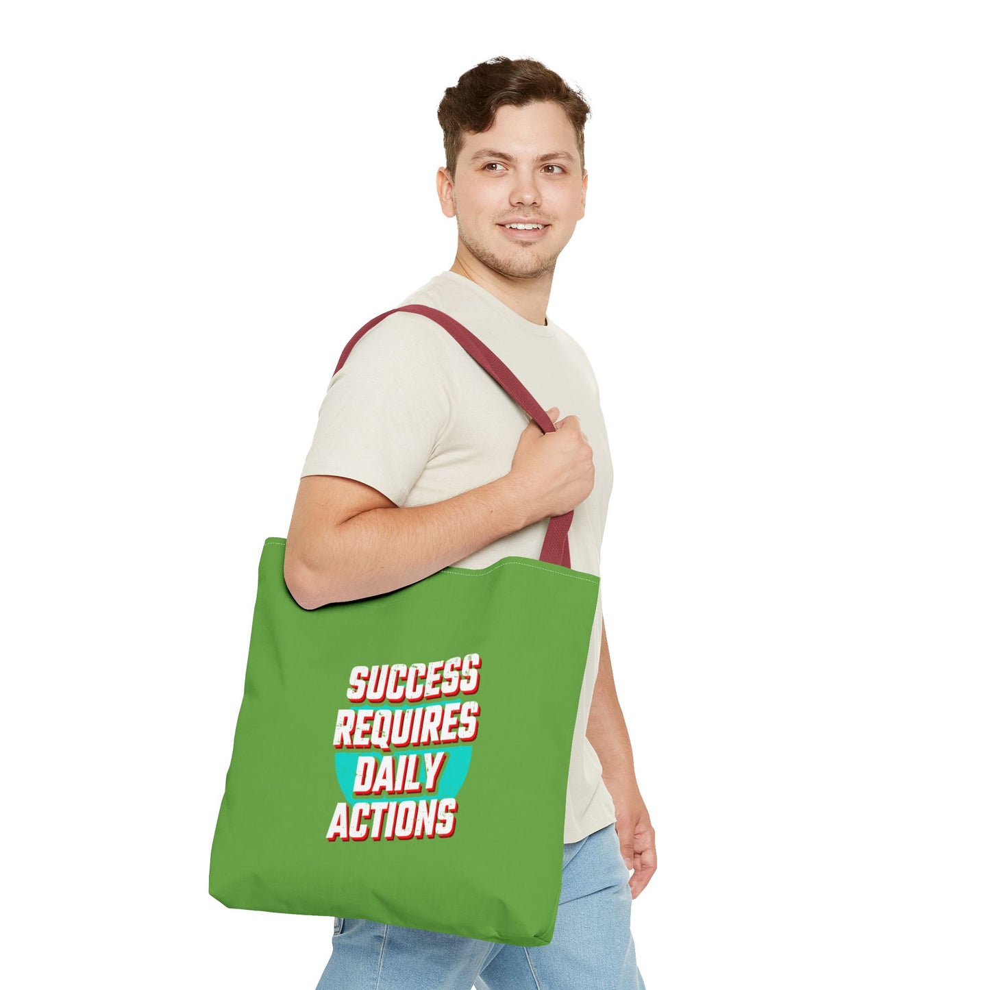 Success Requires Daily Actions Tote Bag (AOP)