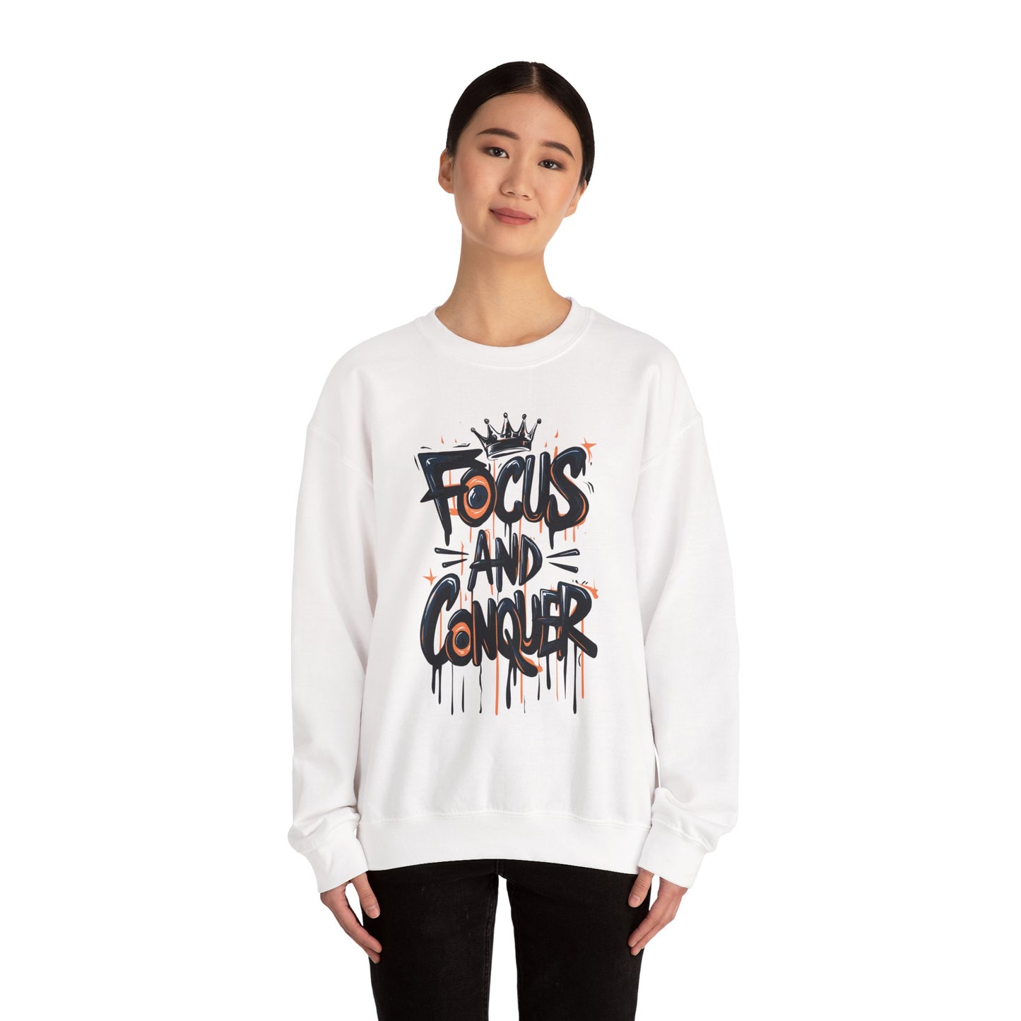 Focus And Conquer Unisex Heavy Blend™ Crewneck Sweatshirt