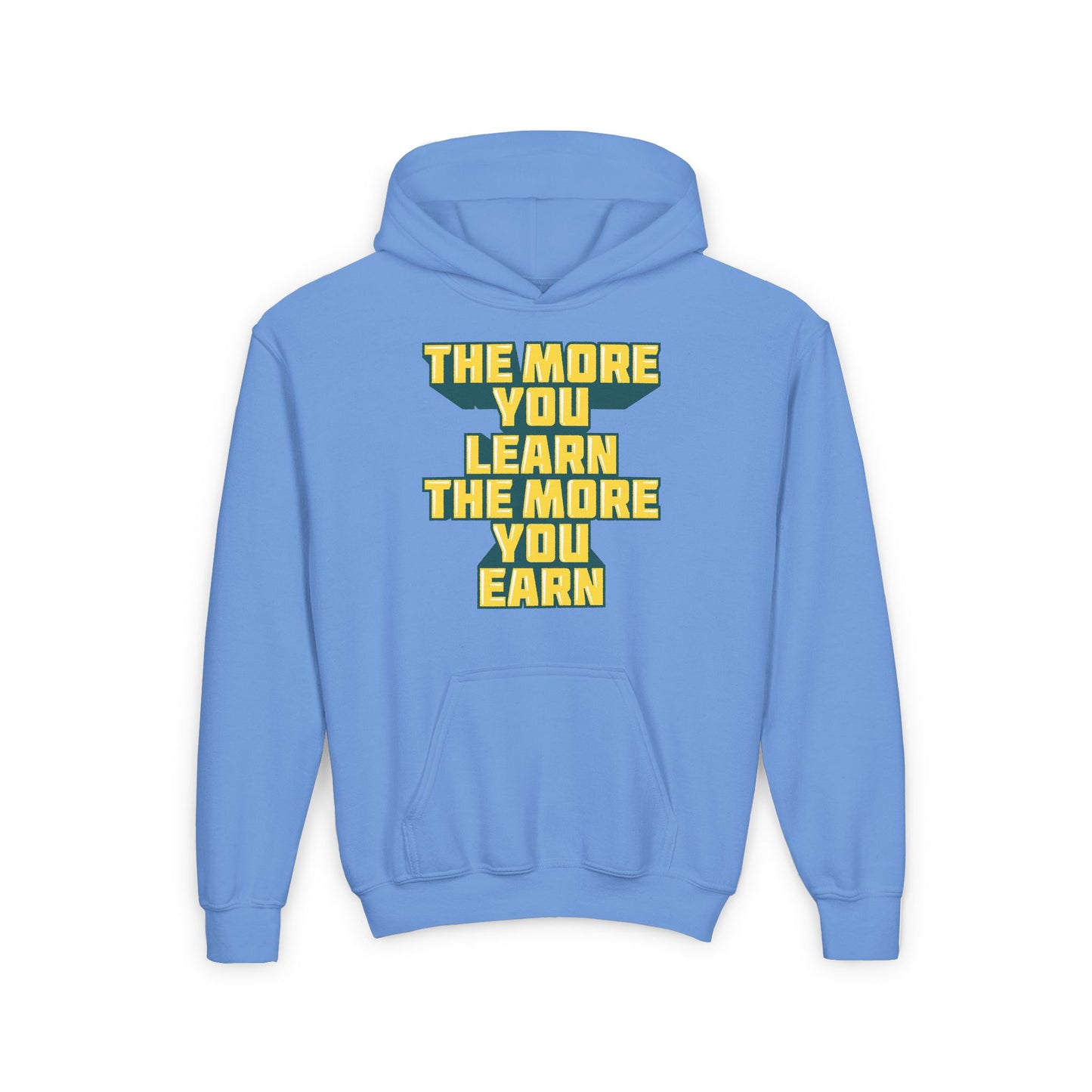 The More You Learn The More You Earn Youth Heavy Blend Hooded Sweatshirt