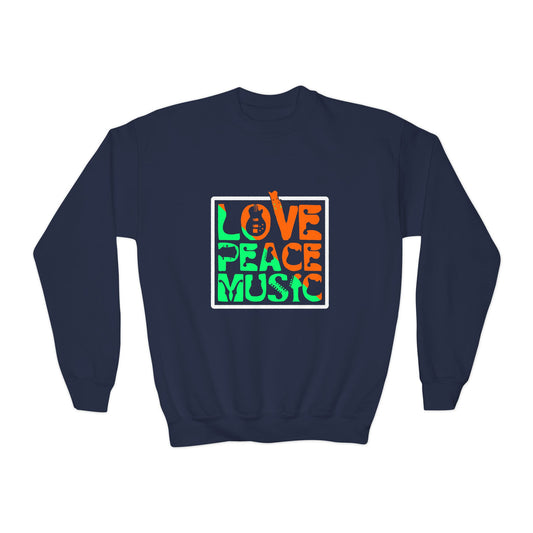 Love Peace Music Youth Crewneck Sweatshirt