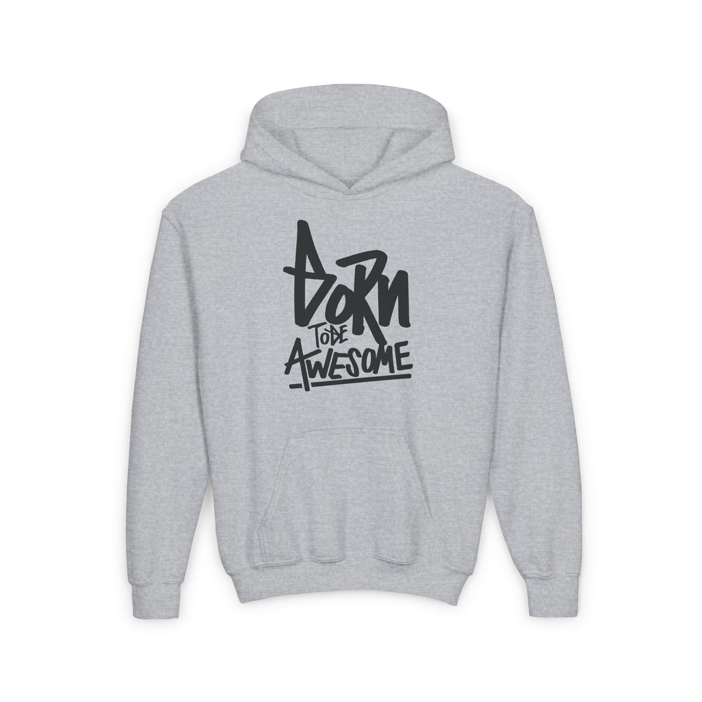 Born To Be Awesome Youth Heavy Blend Hooded Sweatshirt